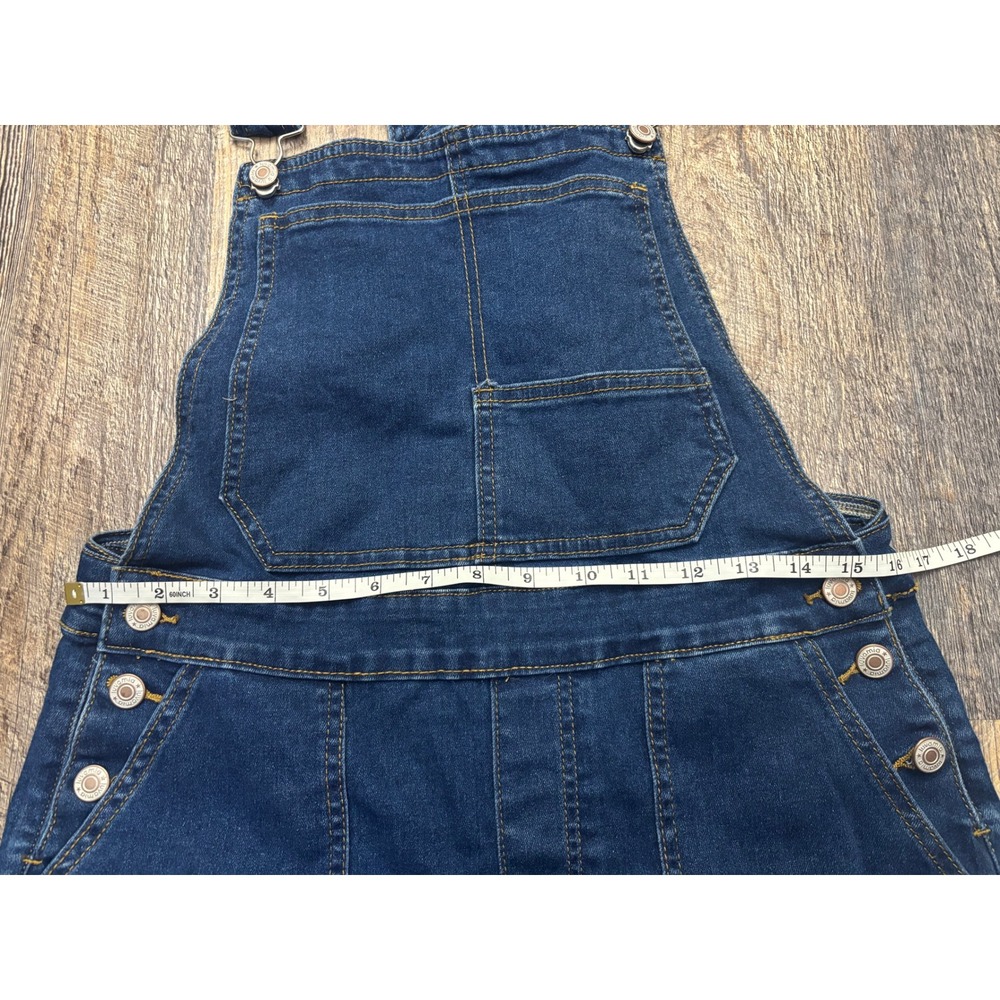Luvamia Womens Dark Wash Denim Wide Leg Overalls Blue Size Small LC784799-P105 - Picture 3 of 7